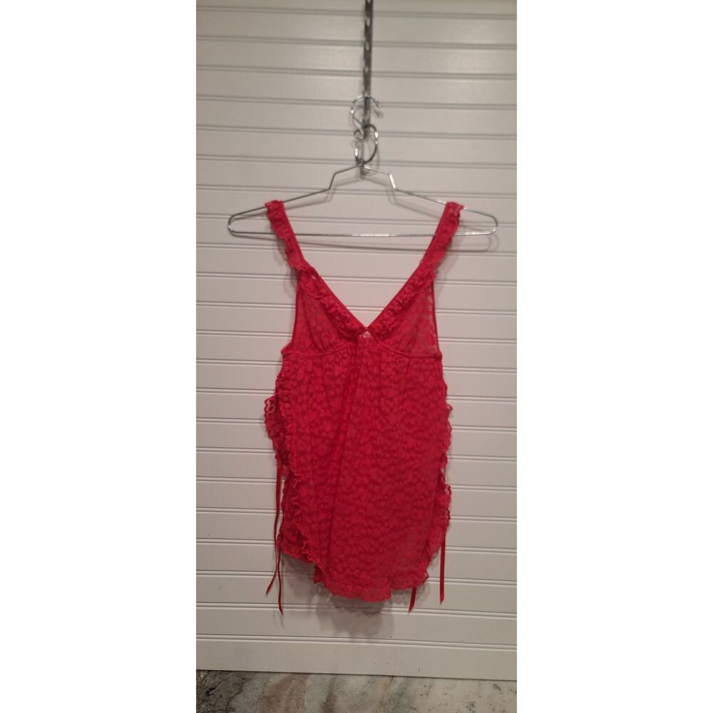 Victoria's Secret The Lacie Red Lace Babydoll Camisole/Chemise Top Size L